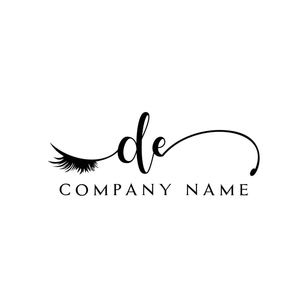 initial DE logo handwriting beauty salon fashion modern luxury letter vector