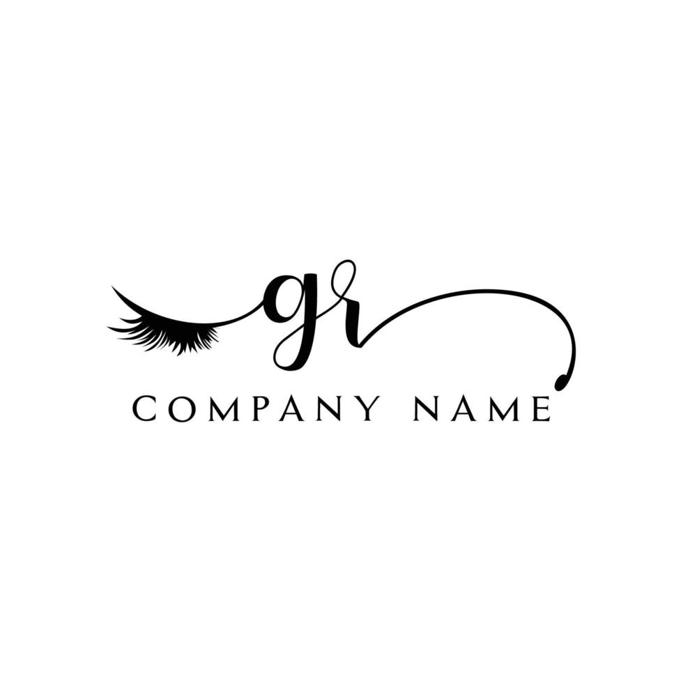 initial GR logo handwriting beauty salon fashion modern luxury letter vector