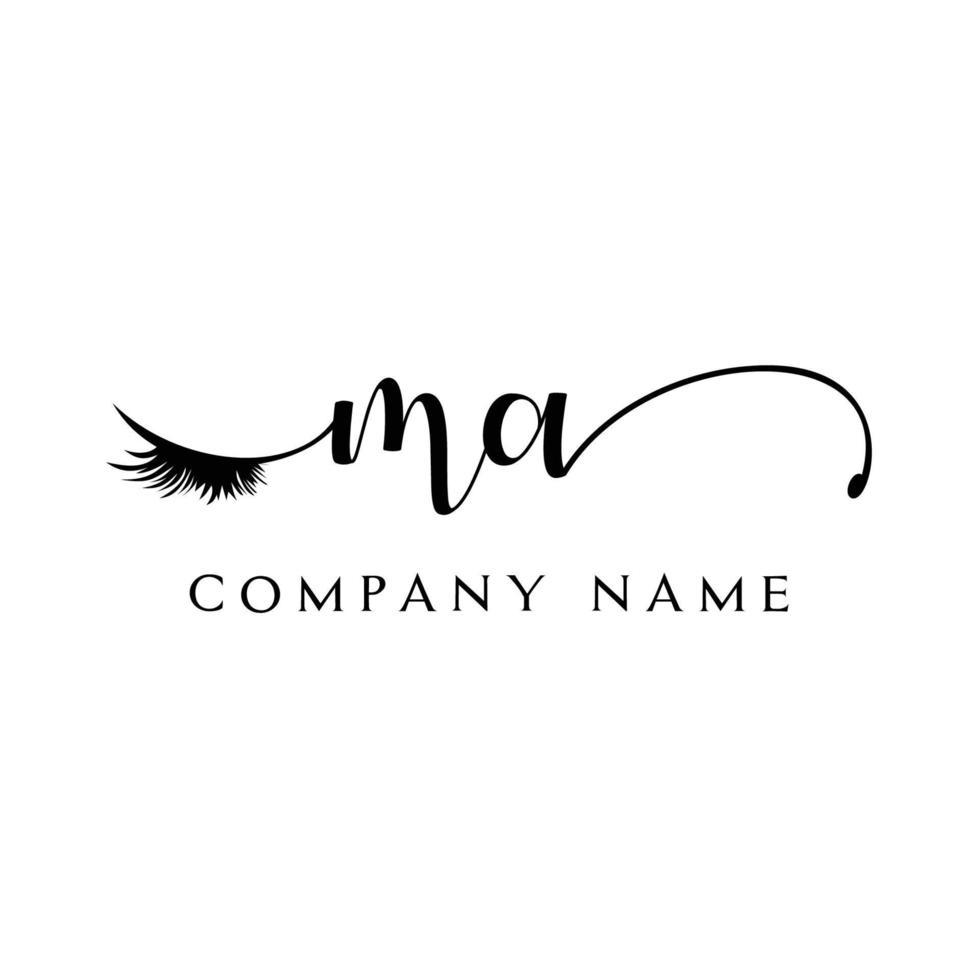 initial MA logo handwriting beauty salon fashion modern luxury letter vector