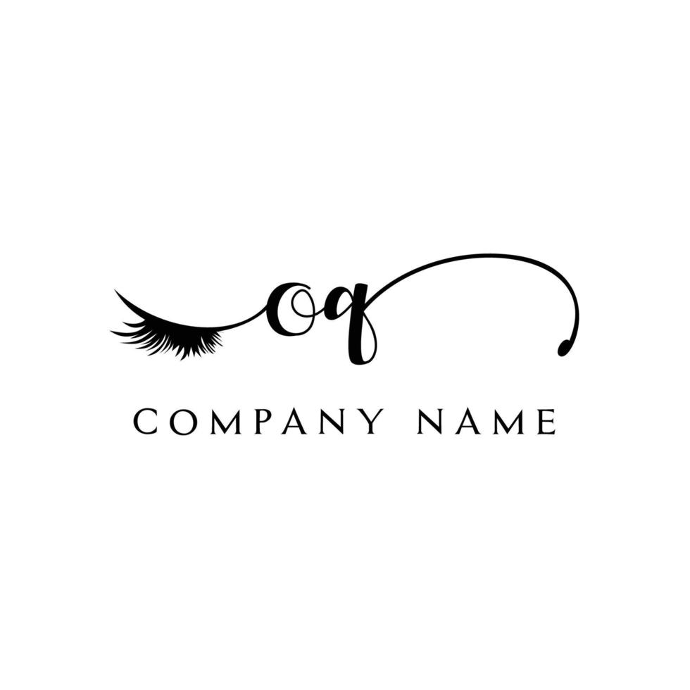 initial OQ logo handwriting beauty salon fashion modern luxury letter vector