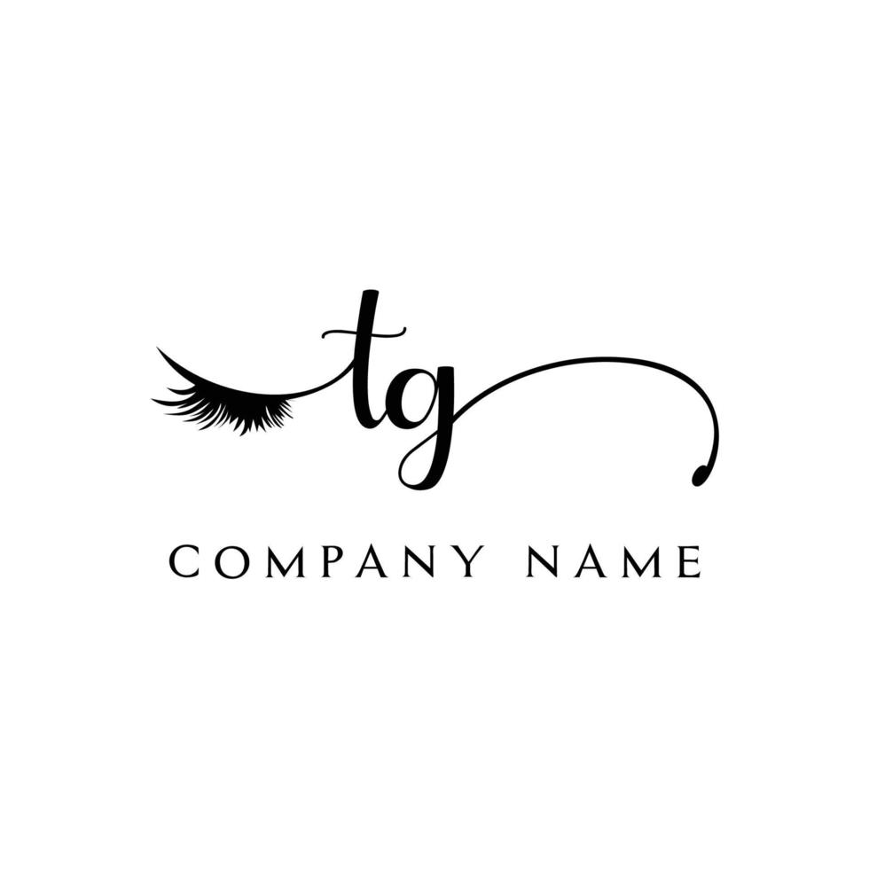 initial TG logo handwriting beauty salon fashion modern luxury letter vector