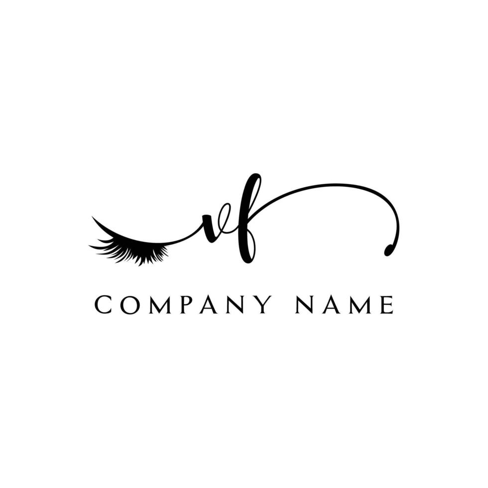 initial VF logo handwriting beauty salon fashion modern luxury letter vector