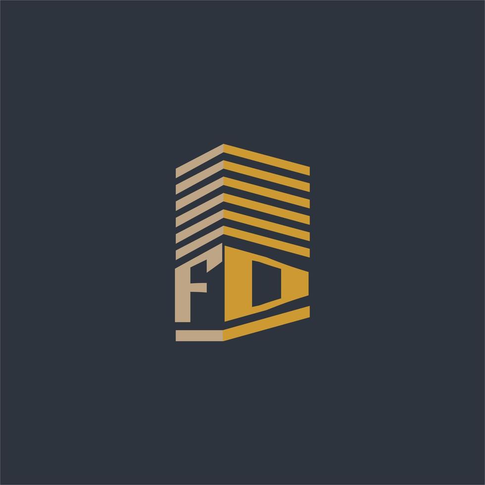 FD initial monogram real estate logo ideas vector