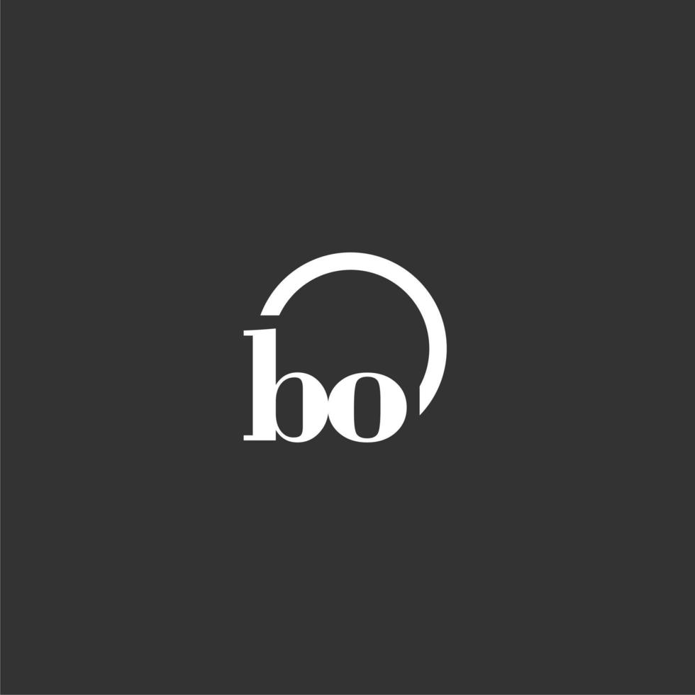 BO initial monogram logo with creative circle line design vector