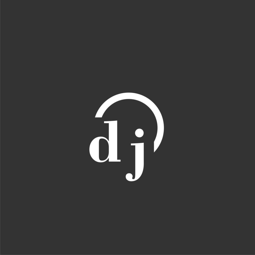 DJ initial monogram logo with creative circle line design vector