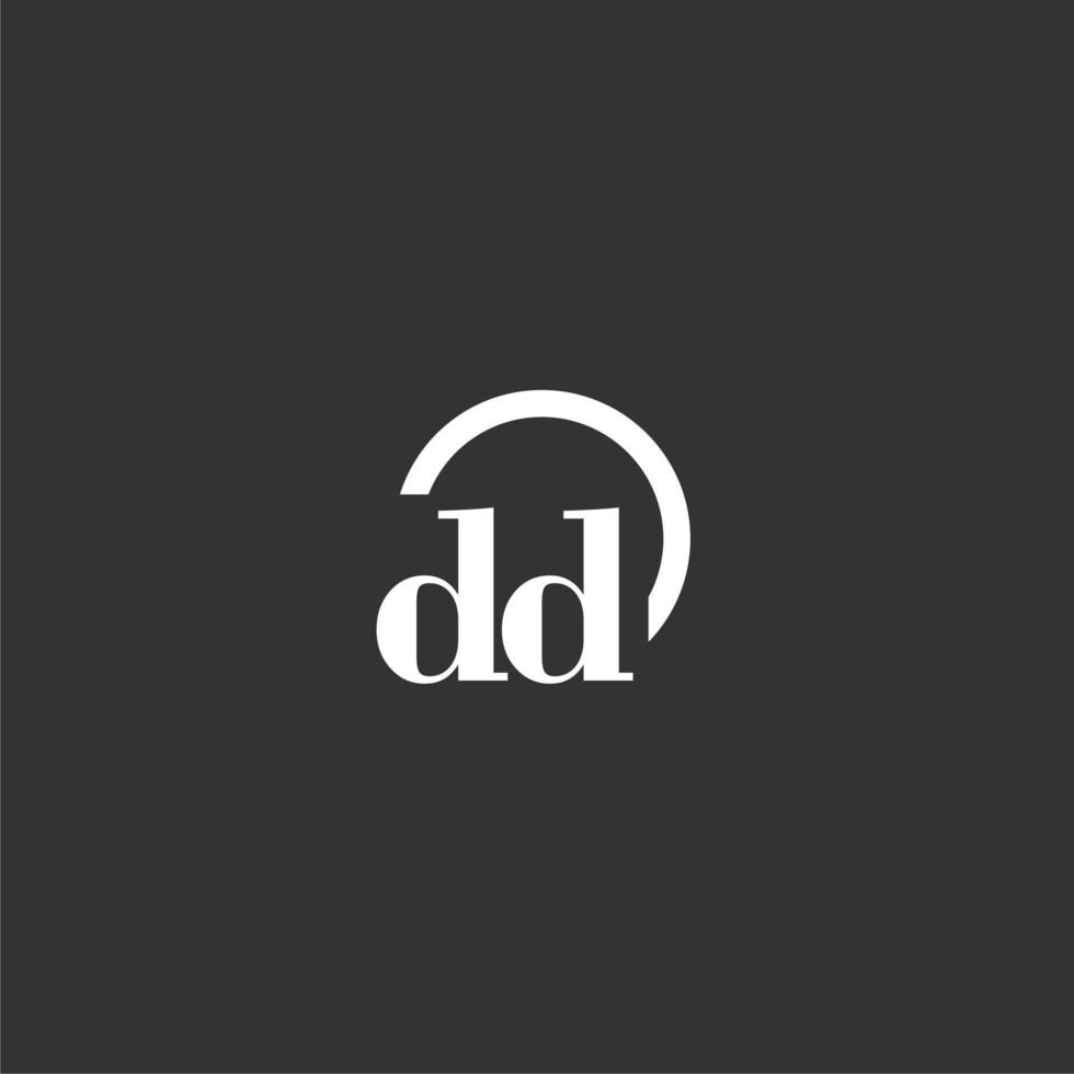 logotipo de monograma inicial dd con diseño de línea de círculo creativo vector
