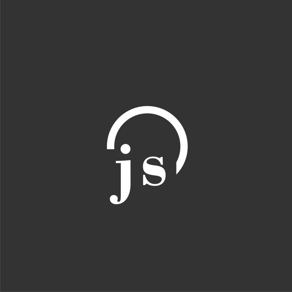 logotipo de monograma inicial js con diseño de línea de círculo creativo vector