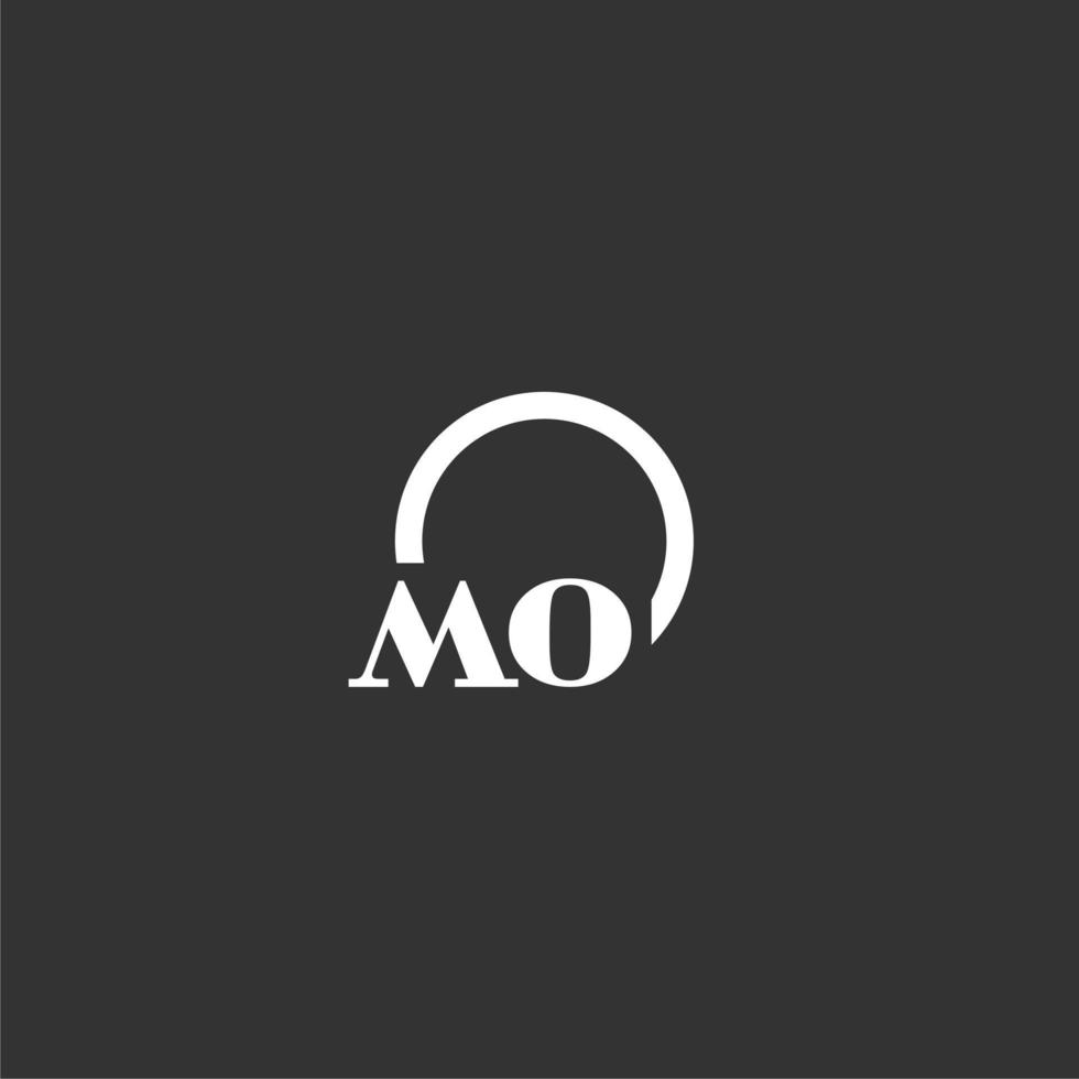 MO initial monogram logo with creative circle line design vector