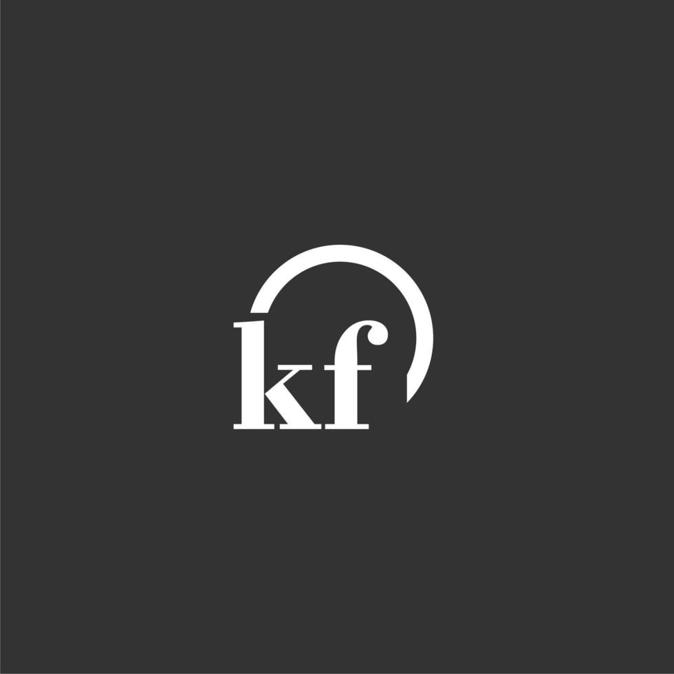 KF initial monogram logo with creative circle line design vector