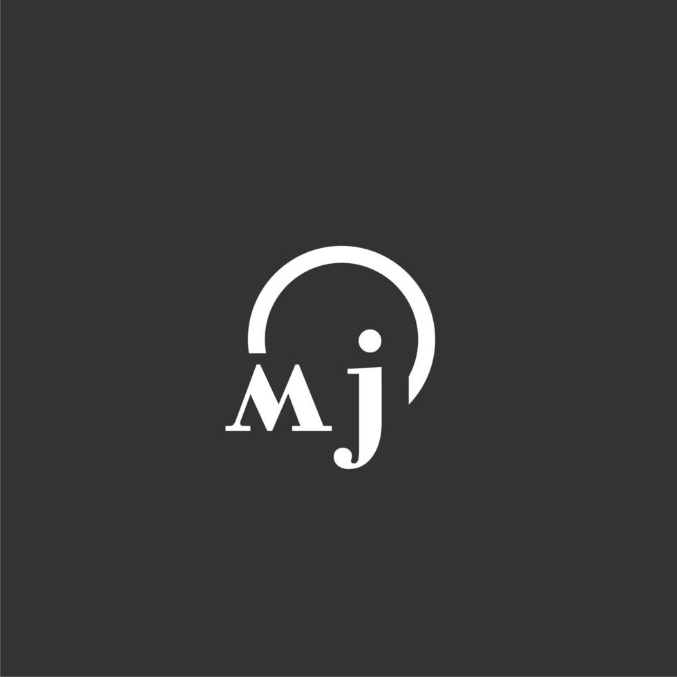 MJ initial monogram logo with creative circle line design vector