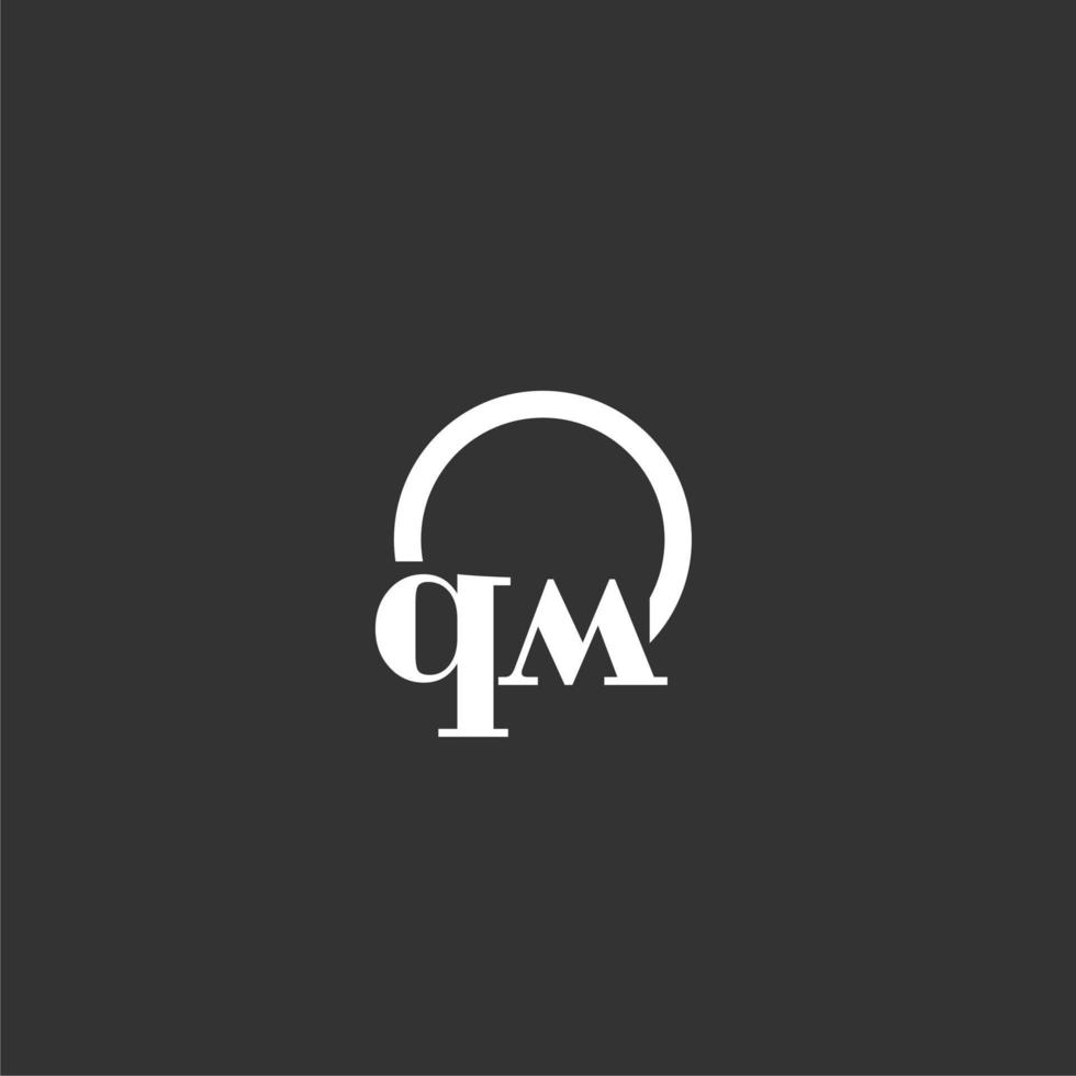 QM initial monogram logo with creative circle line design vector