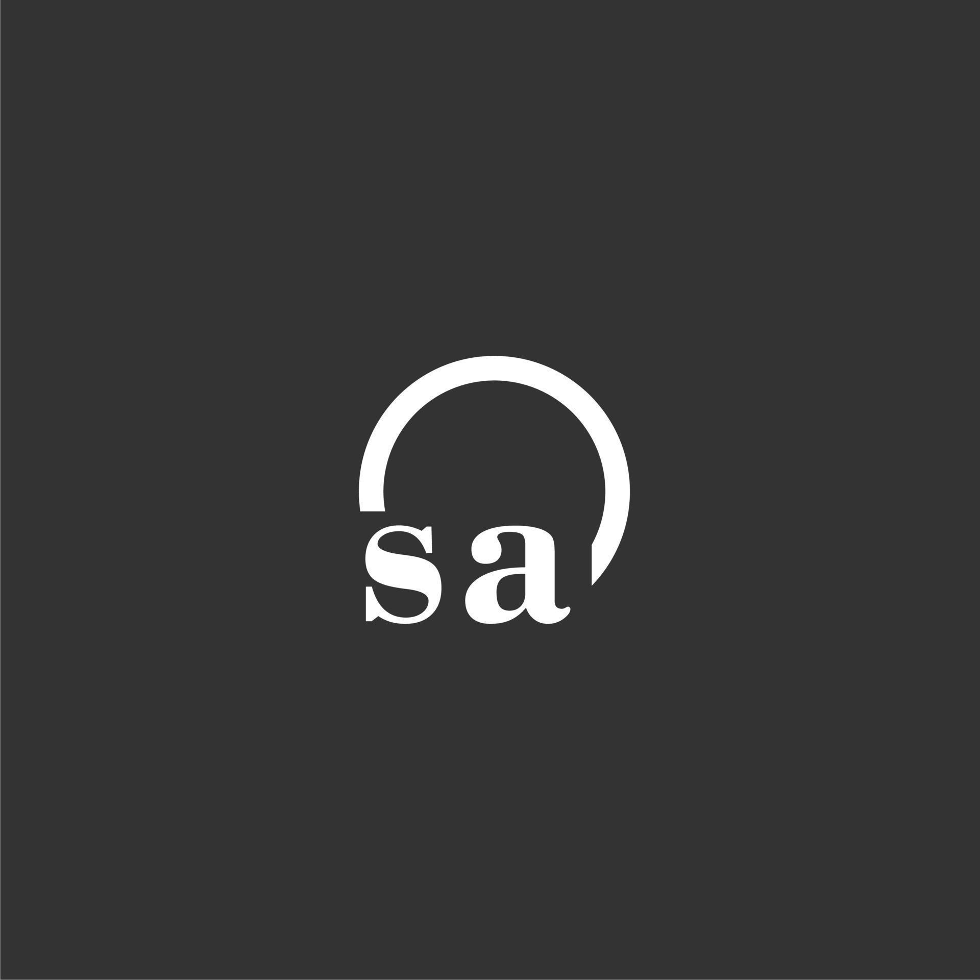 SA initial monogram logo with creative circle line design 18864680 SA initial monogram logo with creative circle line design 18864680