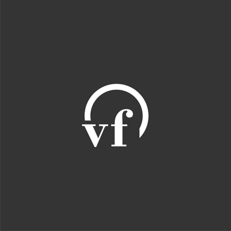 VF initial monogram logo with creative circle line design vector
