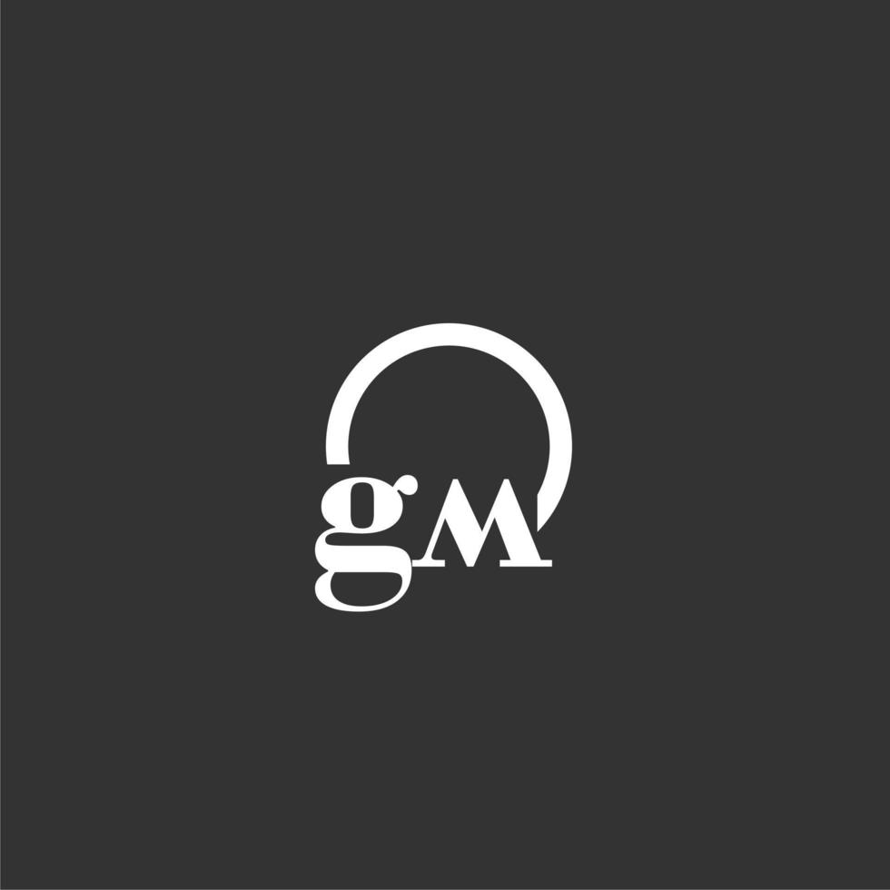 GM initial monogram logo with creative circle line design vector