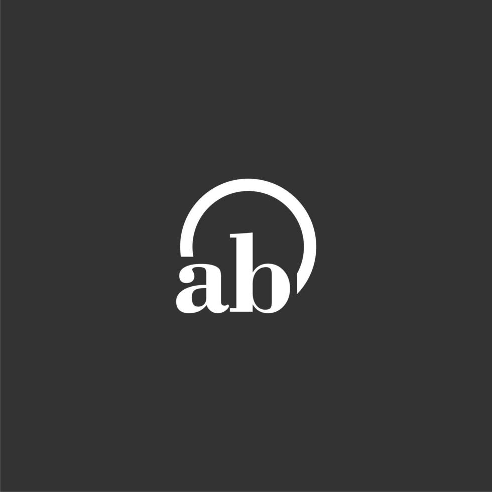 AB initial monogram logo with creative circle line design vector