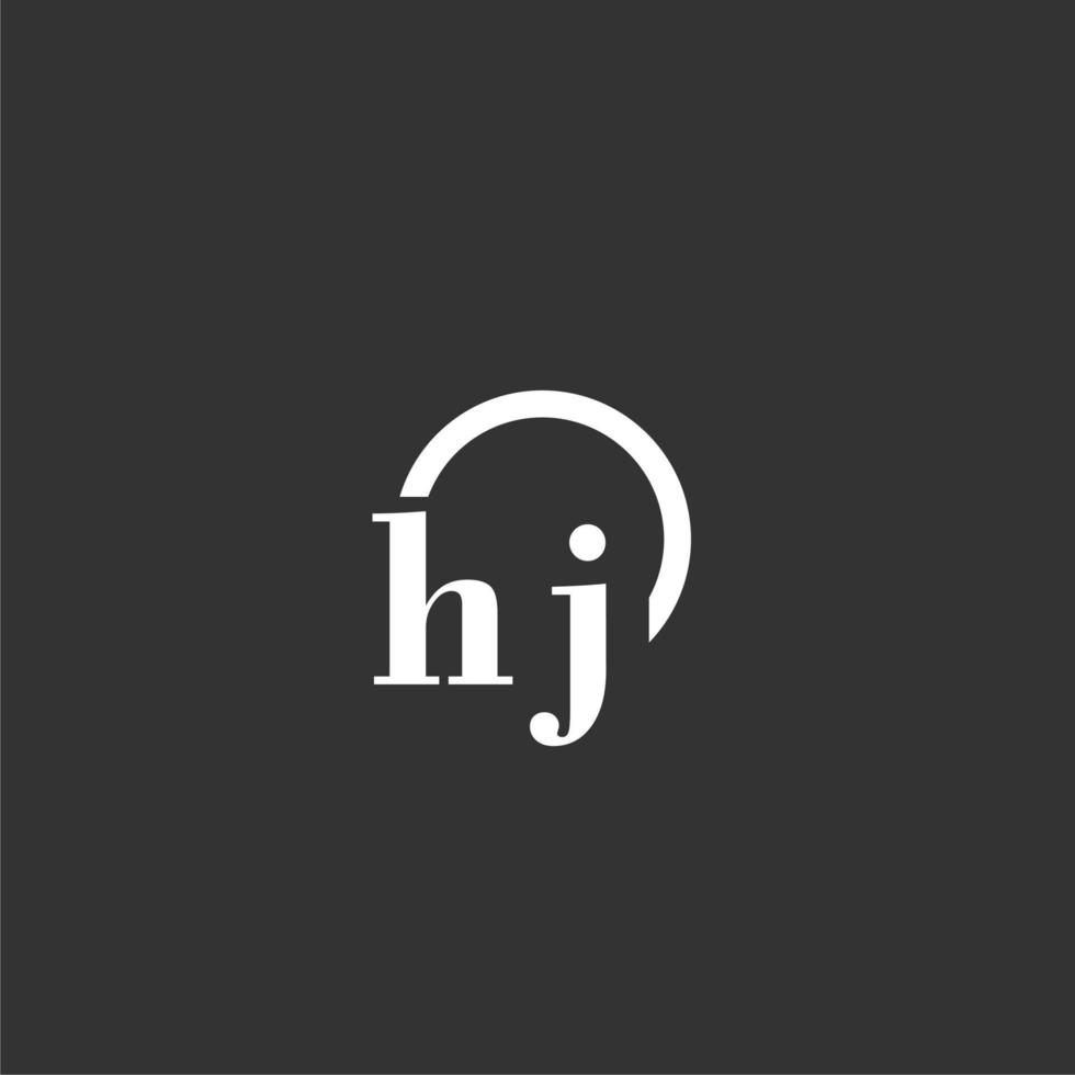 HJ initial monogram logo with creative circle line design vector