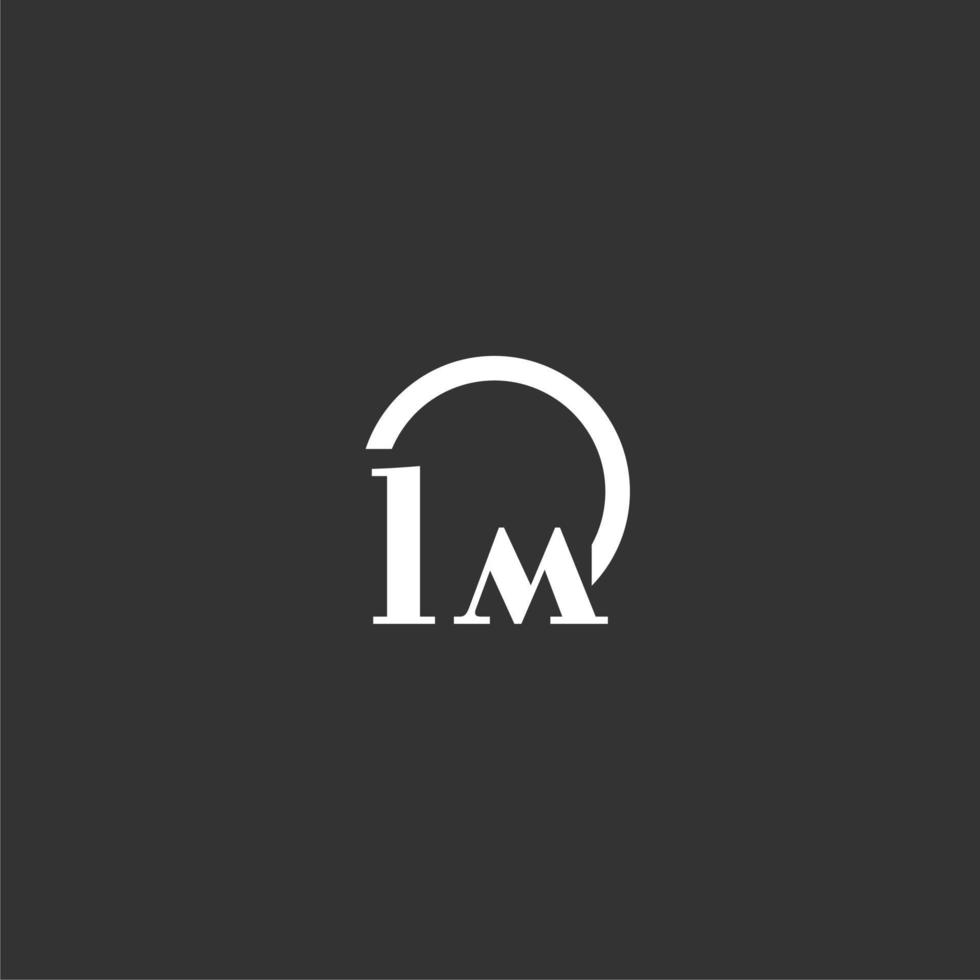 LM initial monogram logo with creative circle line design vector