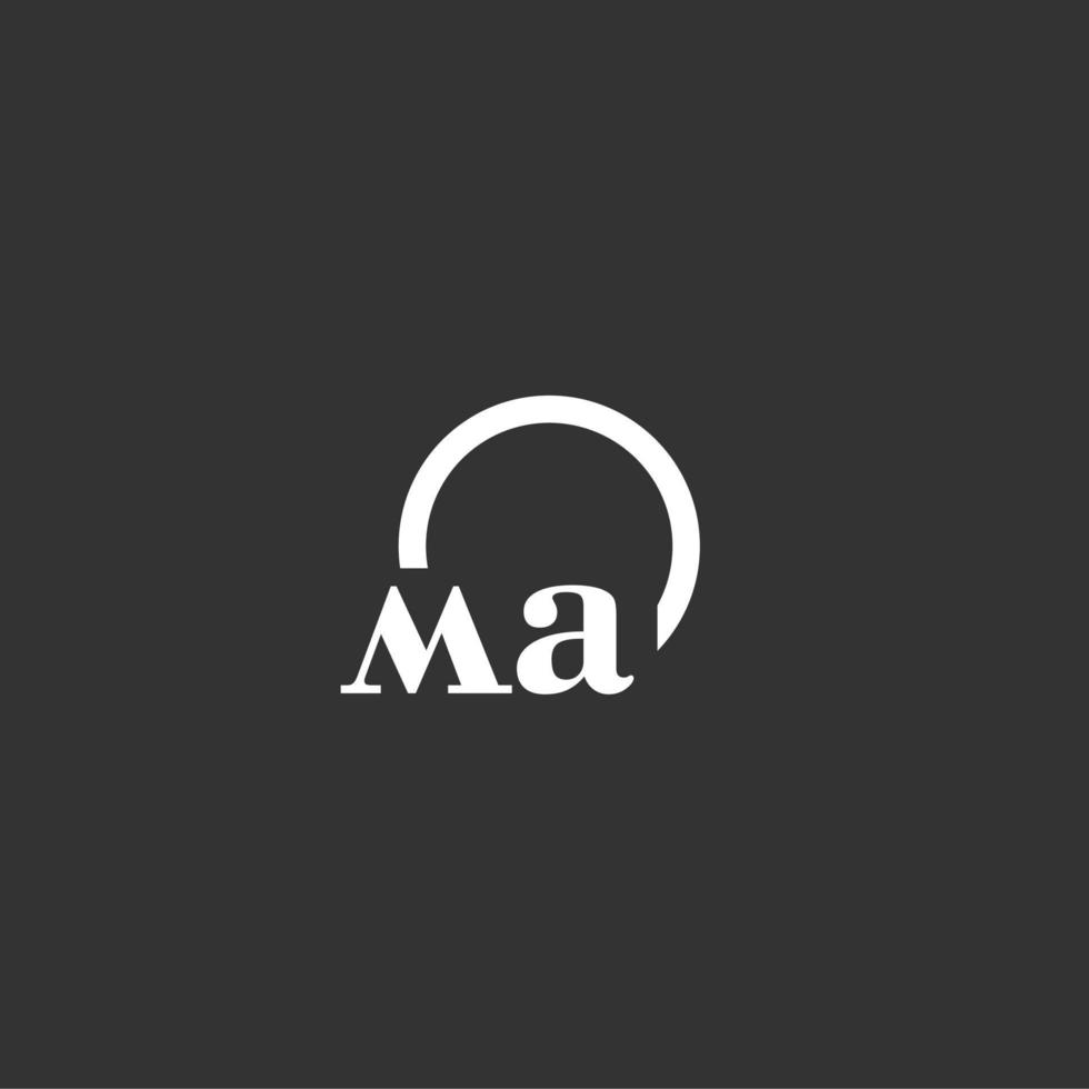 MA initial monogram logo with creative circle line design vector