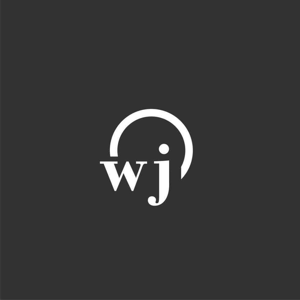 WJ initial monogram logo with creative circle line design vector