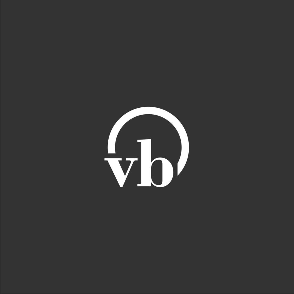 VB initial monogram logo with creative circle line design vector