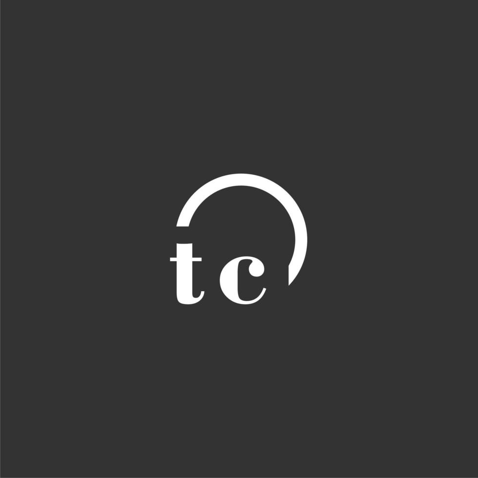 TC initial monogram logo with creative circle line design vector