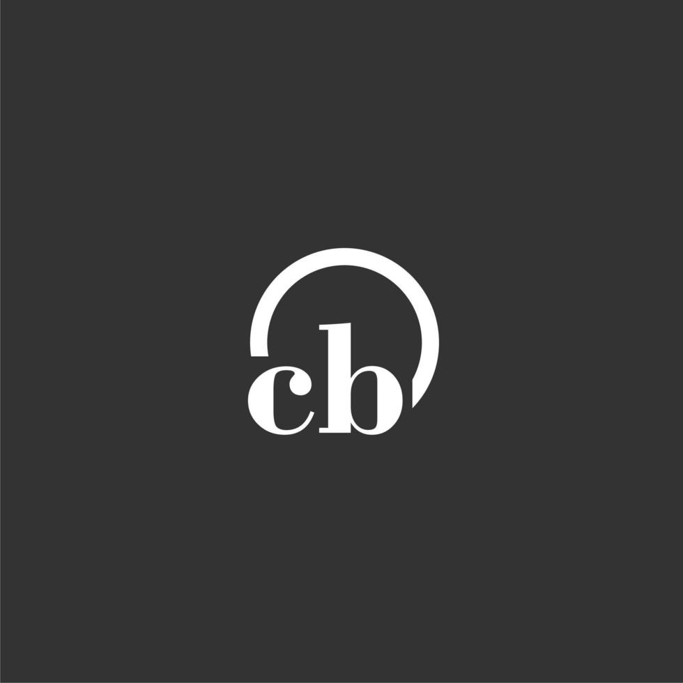 CB initial monogram logo with creative circle line design vector