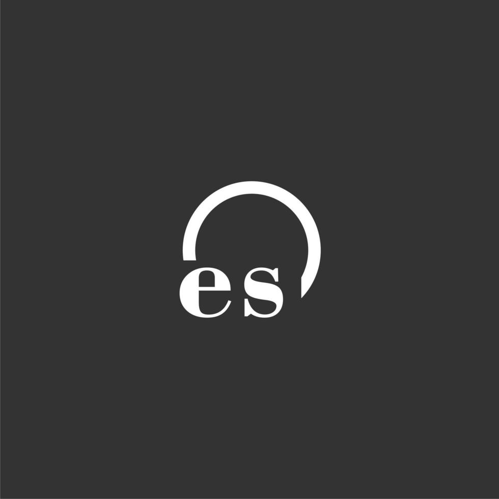 ES initial monogram logo with creative circle line design vector
