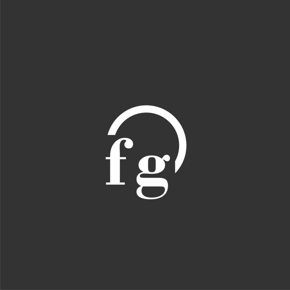 FG initial monogram logo with creative circle line design vector