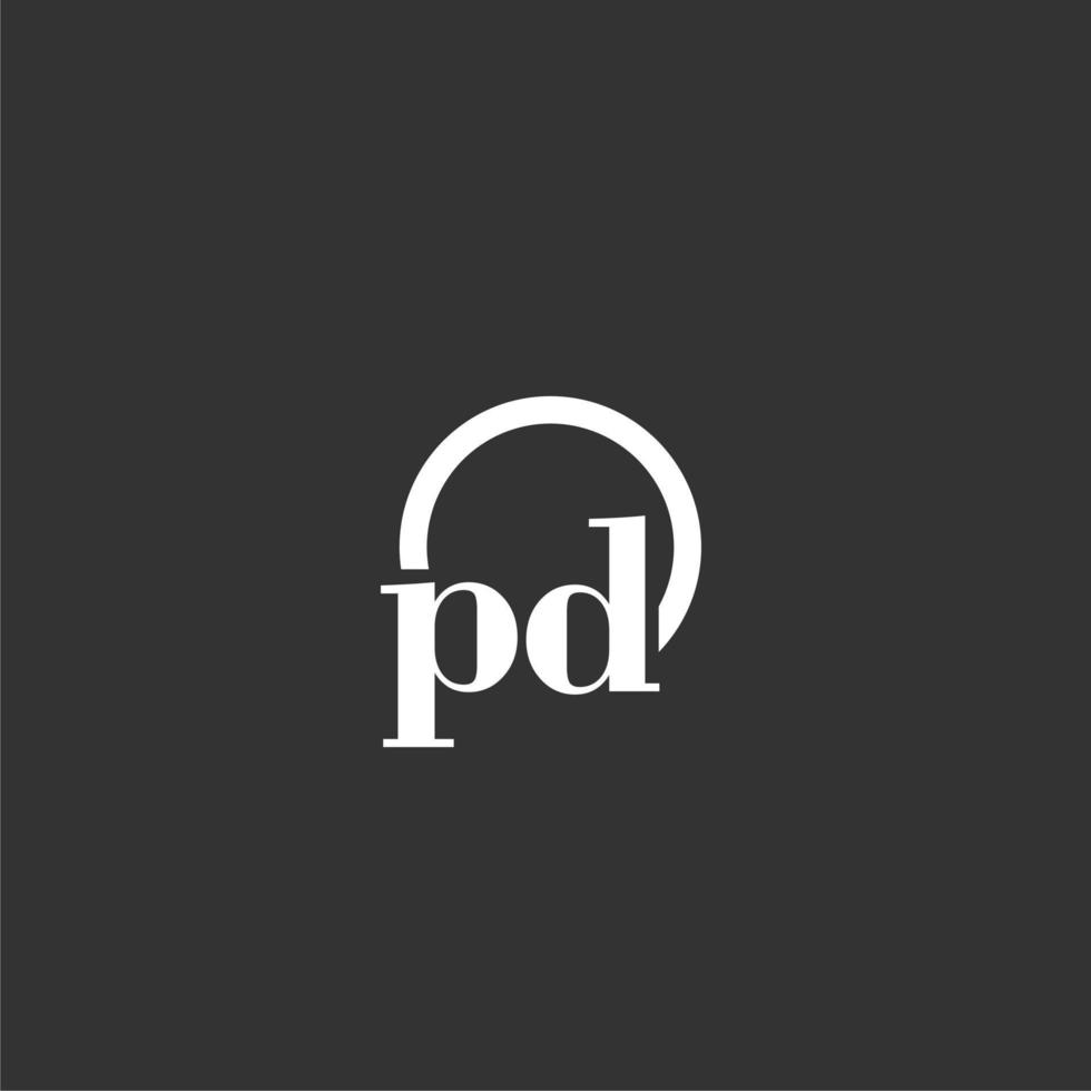 PD initial monogram logo with creative circle line design vector