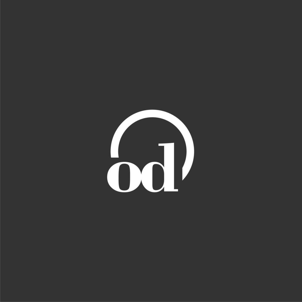 OD initial monogram logo with creative circle line design vector