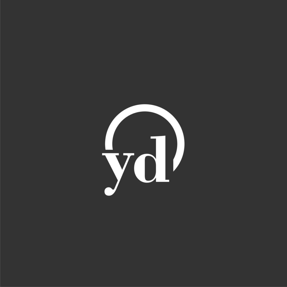 YD initial monogram logo with creative circle line design vector