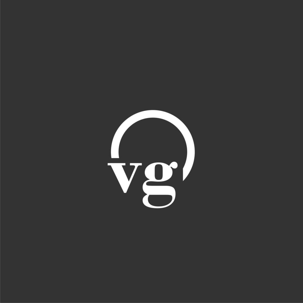 logotipo de monograma inicial vg con diseño de línea de círculo creativo vector