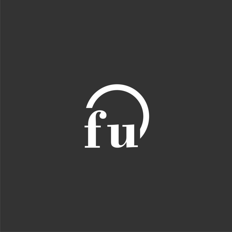 FU initial monogram logo with creative circle line design vector