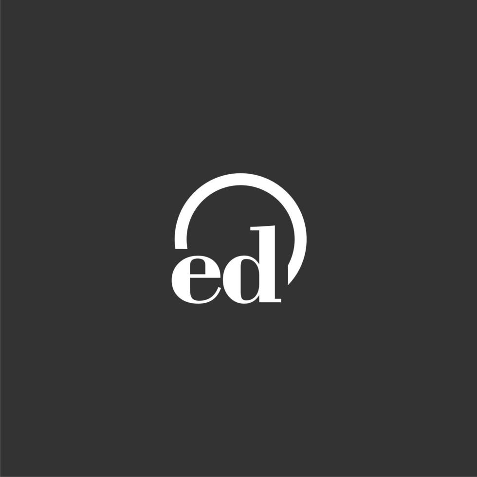 ED initial monogram logo with creative circle line design vector