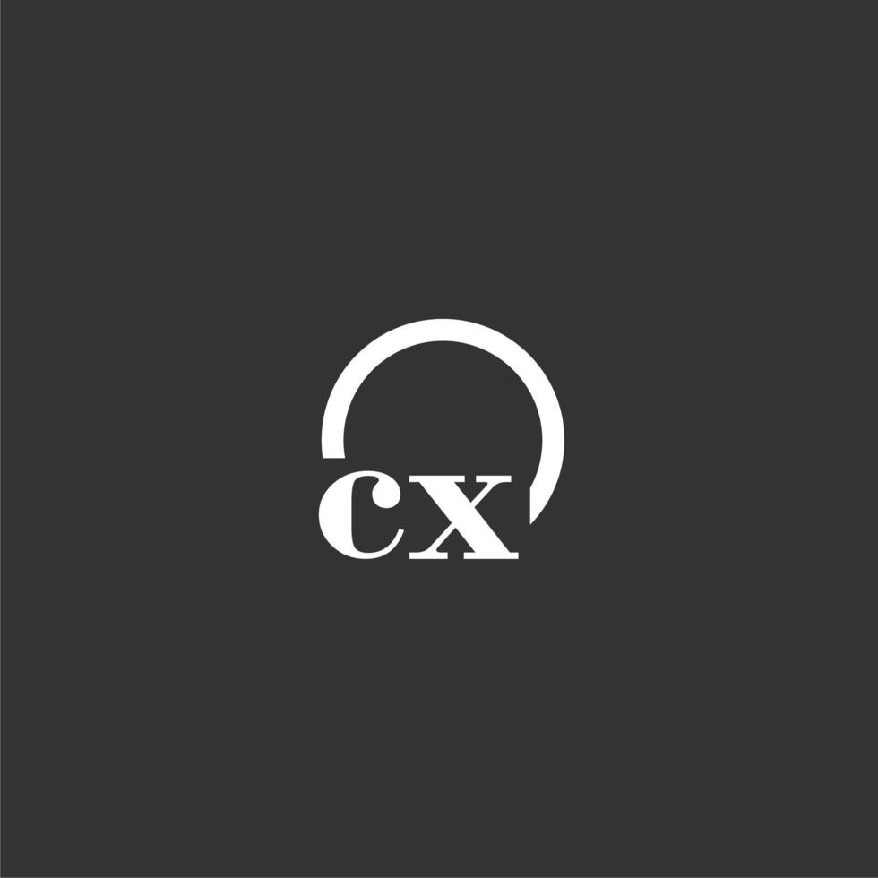 CX initial monogram logo with creative circle line design vector