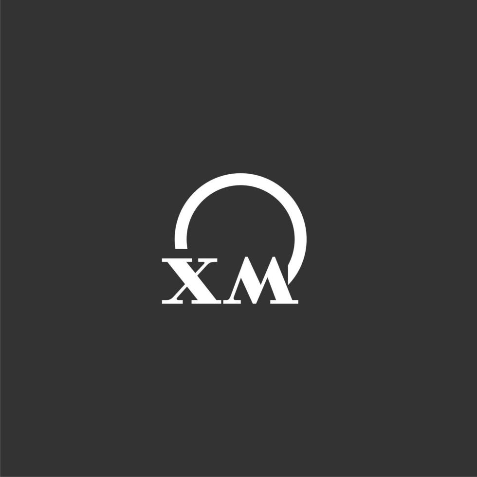 XM initial monogram logo with creative circle line design vector
