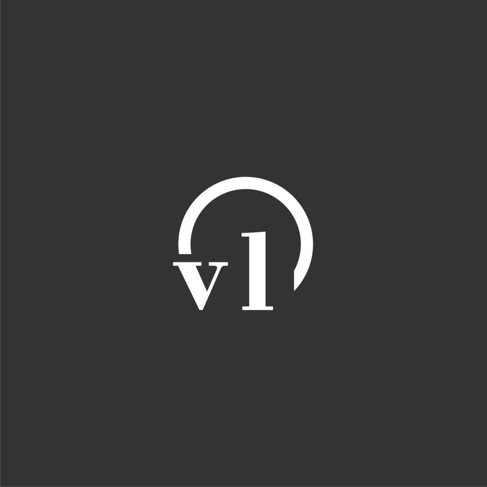 VL initial monogram logo with creative circle line design vector