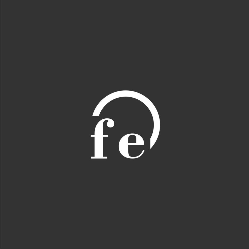 FE initial monogram logo with creative circle line design vector