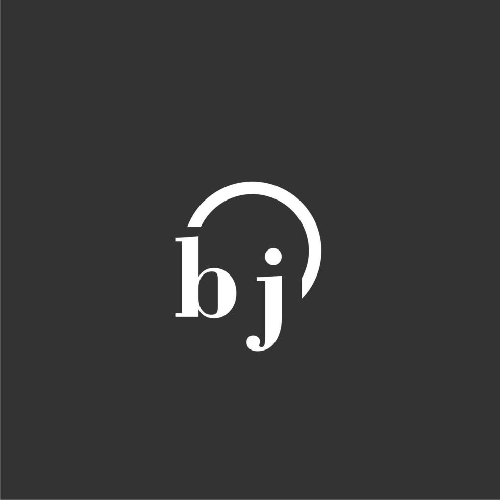 BJ initial monogram logo with creative circle line design vector