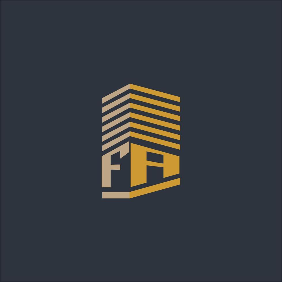 FA initial monogram real estate logo ideas vector