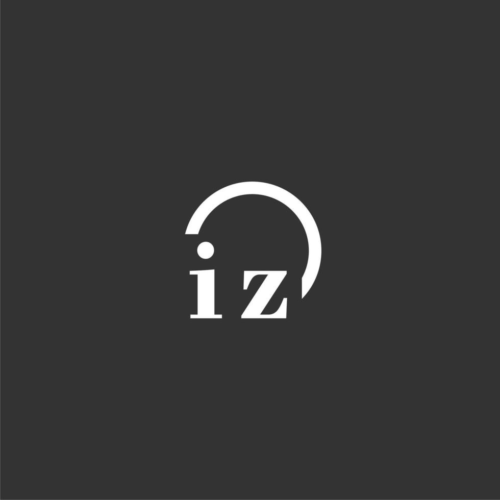 logotipo de monograma inicial de iz con diseño de línea de círculo creativo vector