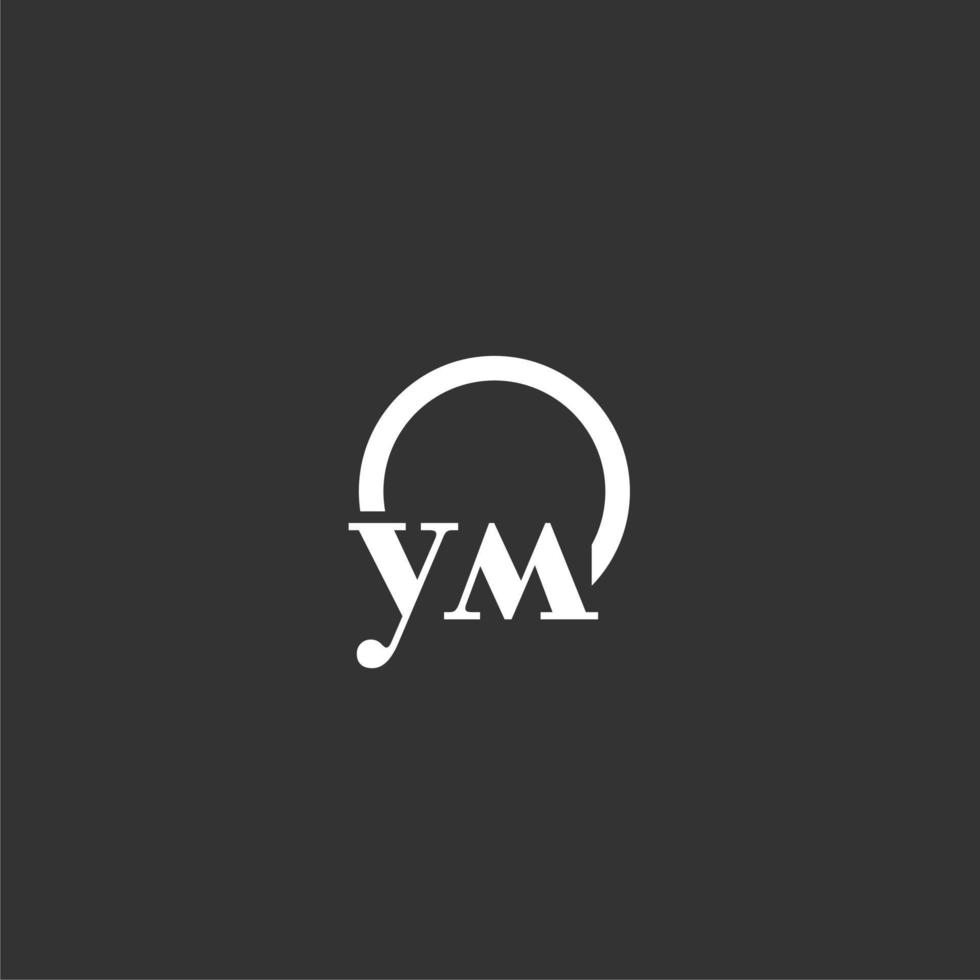 YM initial monogram logo with creative circle line design vector