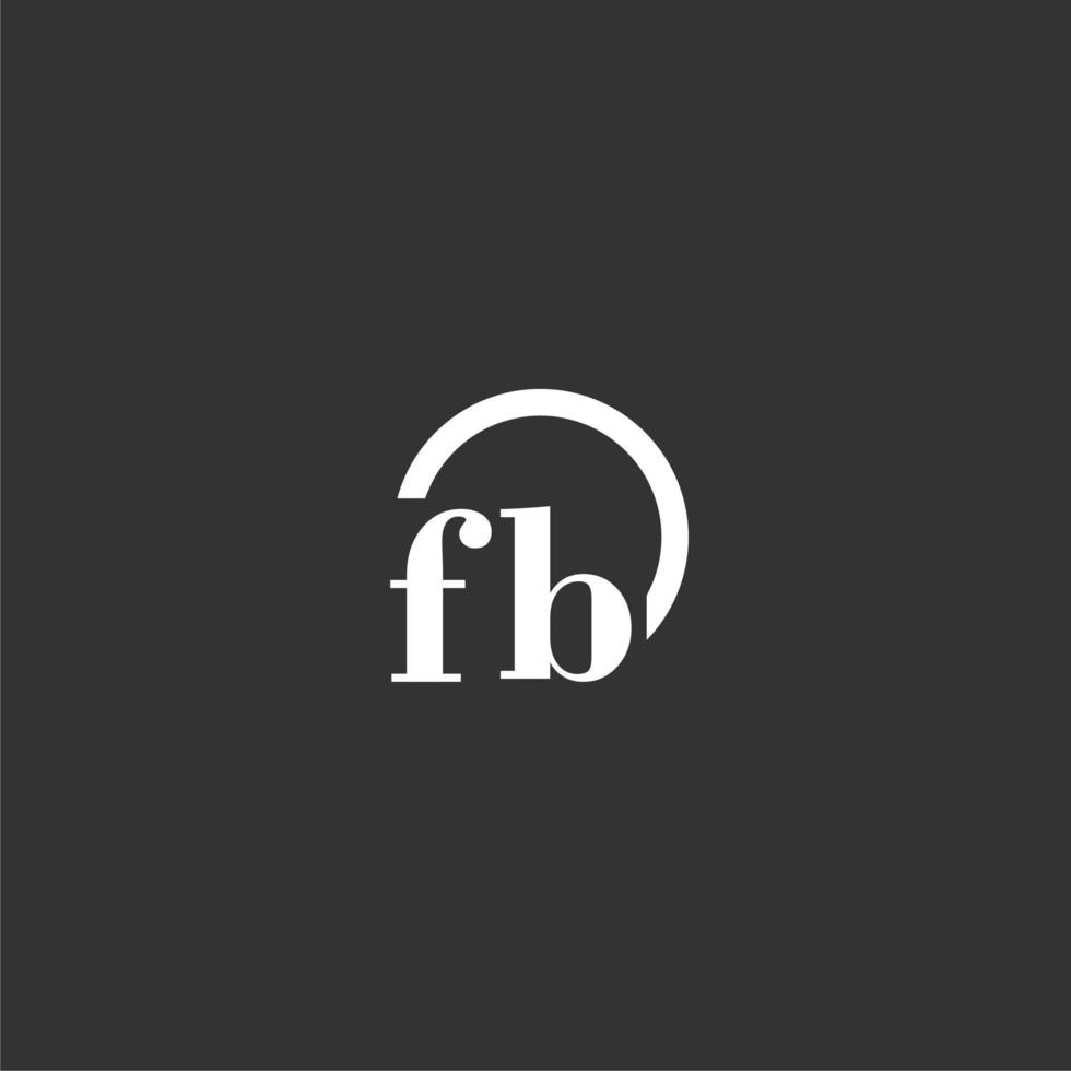 logotipo de monograma inicial fb con diseño de línea de círculo creativo vector