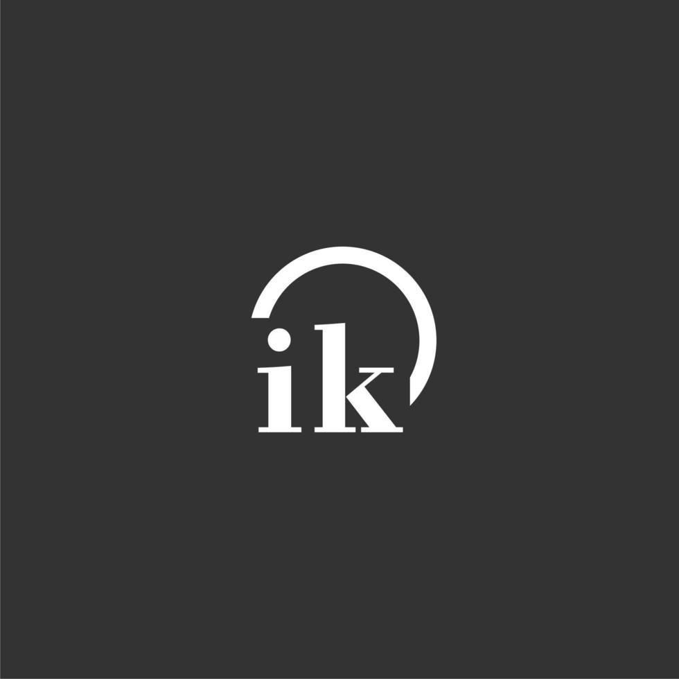 IK initial monogram logo with creative circle line design vector