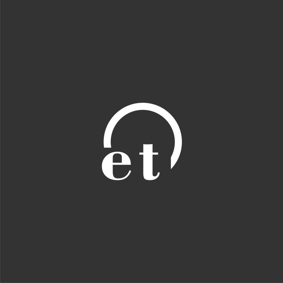 ET initial monogram logo with creative circle line design vector