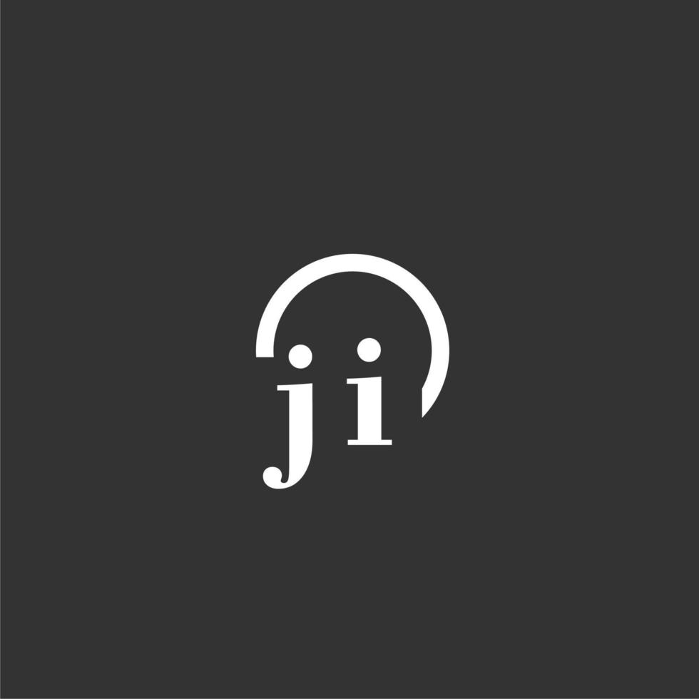 JI initial monogram logo with creative circle line design vector