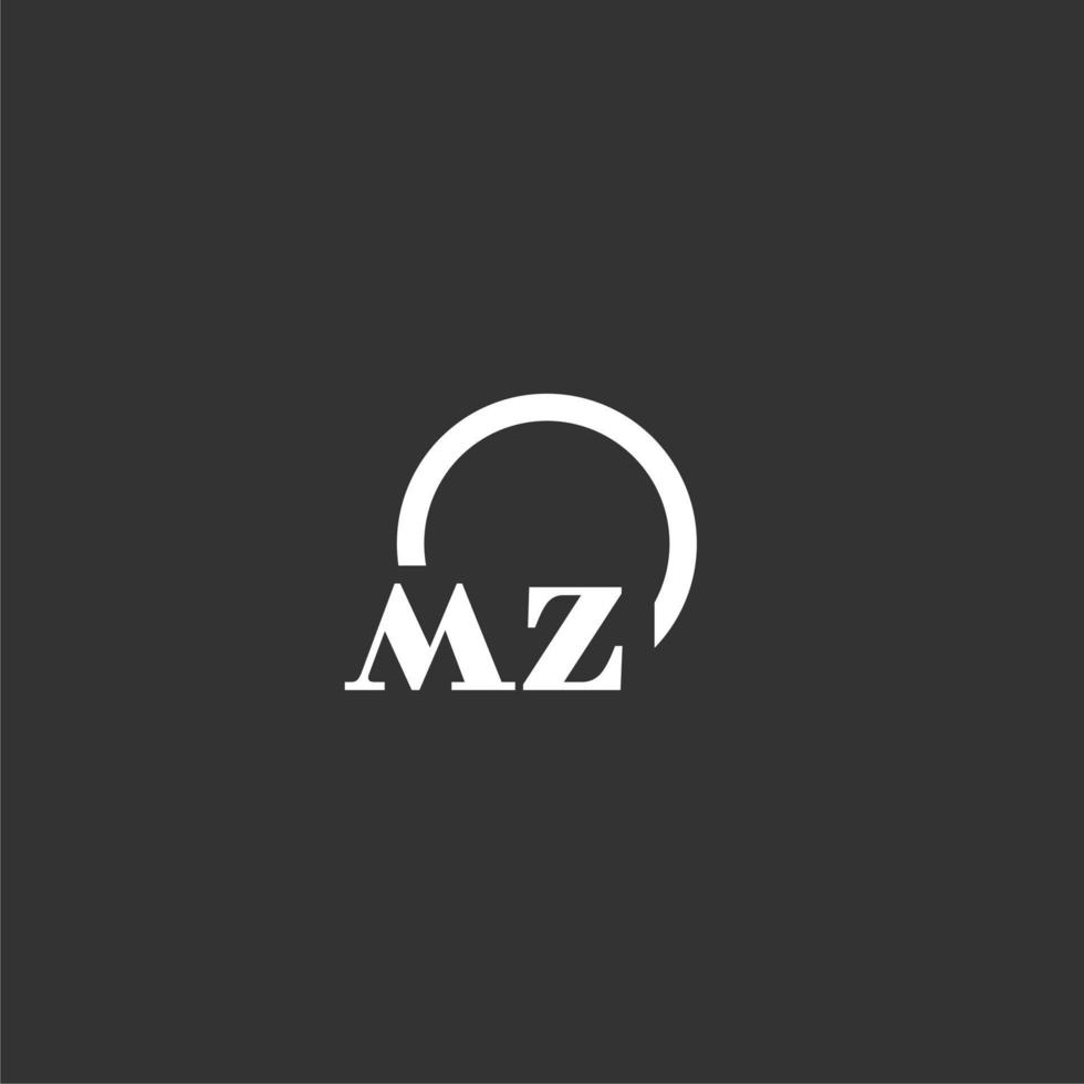 MZ initial monogram logo with creative circle line design vector