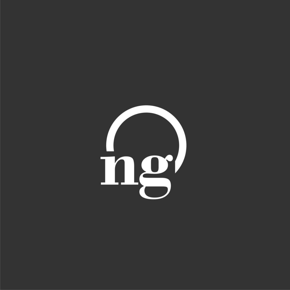 NG initial monogram logo with creative circle line design vector