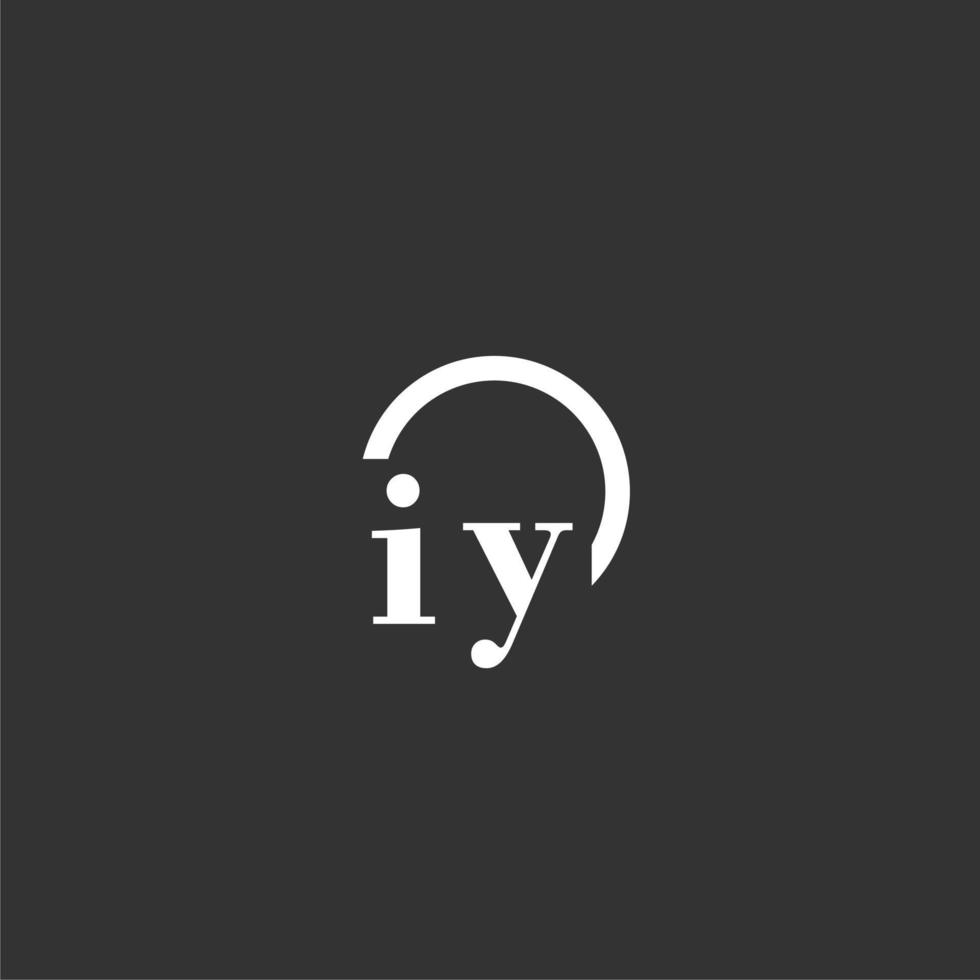 IY initial monogram logo with creative circle line design vector