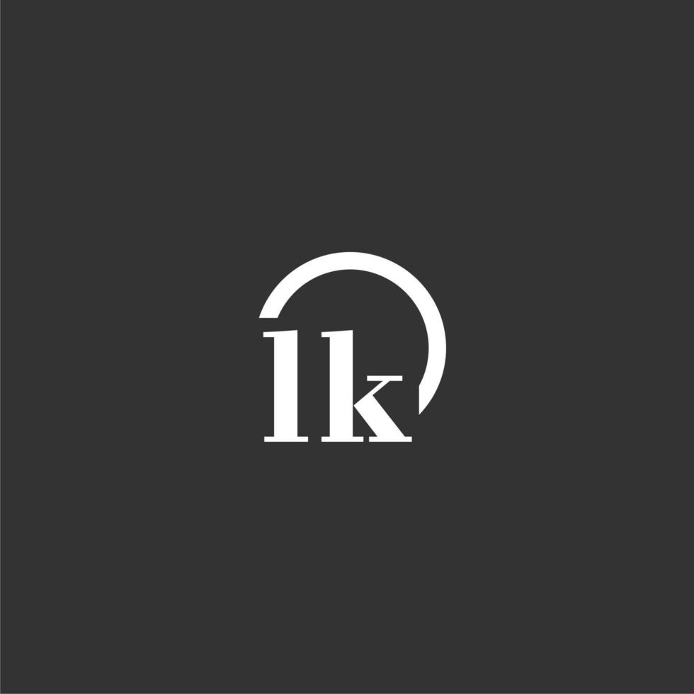 LK initial monogram logo with creative circle line design vector